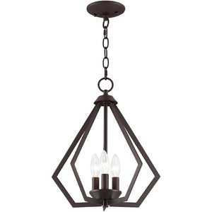 HomeRoots Bronze Three-Light Dimmable Chandelier with Modern Cylinder Shades for Elegant Compact Spaces 687266