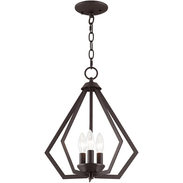 HomeRoots Bronze Three-Light Dimmable Chandelier with Modern Cylinder Shades for Elegant Compact Spaces 687266