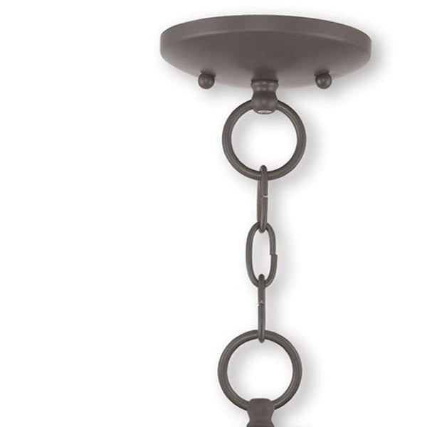 HomeRoots Bronze Three-Light Dimmable Chandelier with Modern Cylinder Shades for Elegant Compact Spaces 687266