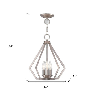 HomeRoots Three Light Dimmable Chandelier with Sleek Cylinder Shades for Modern Home Décor & Versatile Ambiance 687267