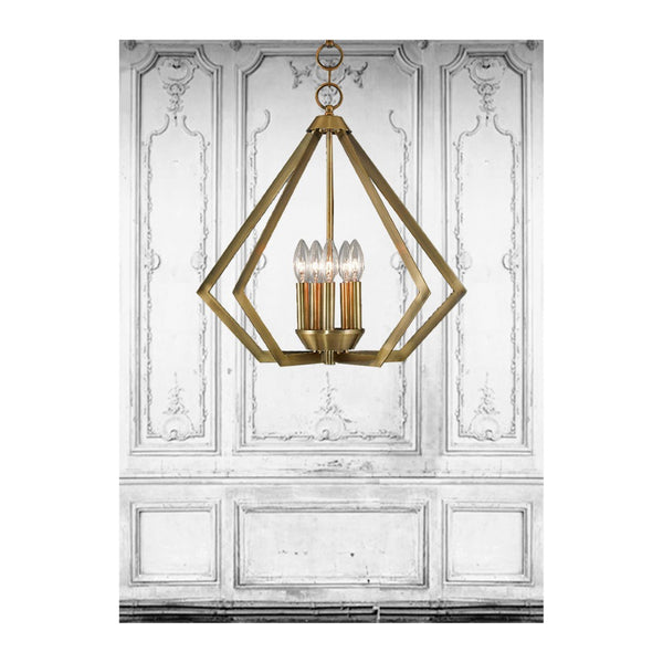 HomeRoots Five Light Dimmable Chandelier with Stylish Cylinder Shades for Modern Home Illumination & Design 687268