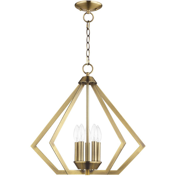 HomeRoots Five Light Dimmable Chandelier with Stylish Cylinder Shades for Modern Home Illumination & Design 687268