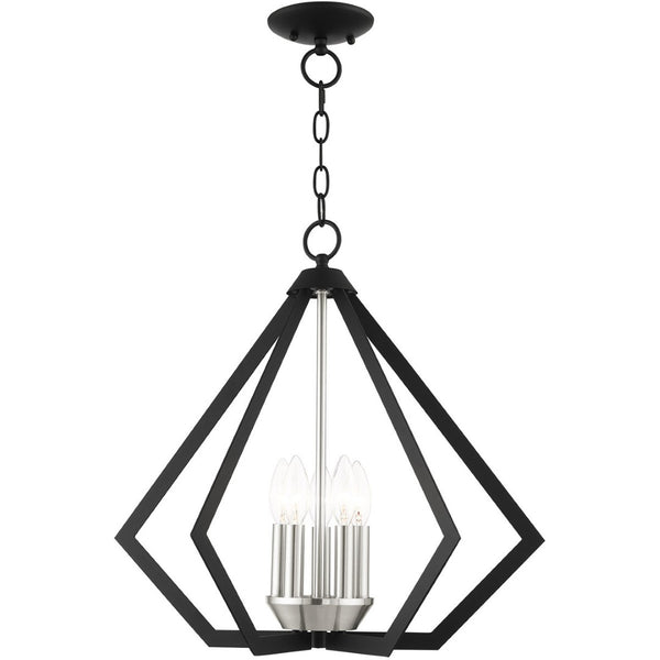 HomeRoots Five Light Dimmable Chandelier with Cylinder Shades - Modern Design for Elegant Home Lighting Solutions 687269