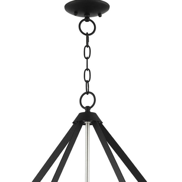 HomeRoots Five Light Dimmable Chandelier with Cylinder Shades - Modern Design for Elegant Home Lighting Solutions 687269