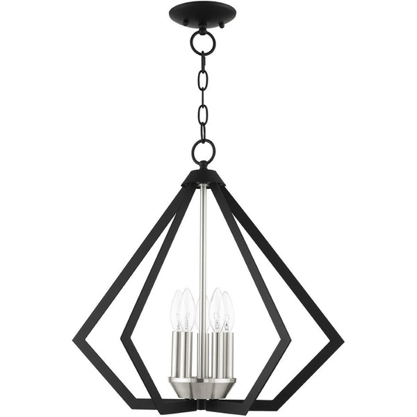 HomeRoots Five Light Dimmable Chandelier with Cylinder Shades - Modern Design for Elegant Home Lighting Solutions 687269