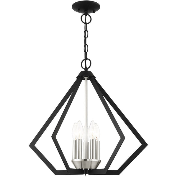 HomeRoots Five Light Dimmable Chandelier with Cylinder Shades - Modern Design for Elegant Home Lighting Solutions 687269