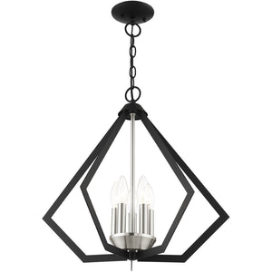 HomeRoots Five Light Dimmable Chandelier with Cylinder Shades - Modern Design for Elegant Home Lighting Solutions 687269