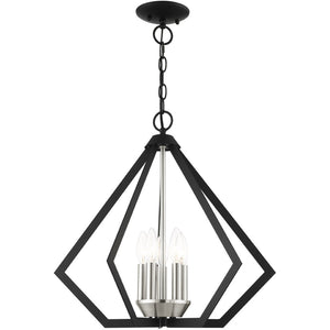HomeRoots Five Light Dimmable Chandelier with Cylinder Shades - Modern Design for Elegant Home Lighting Solutions 687269