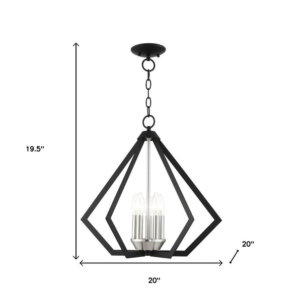 HomeRoots Five Light Dimmable Chandelier with Cylinder Shades - Modern Design for Elegant Home Lighting Solutions 687269