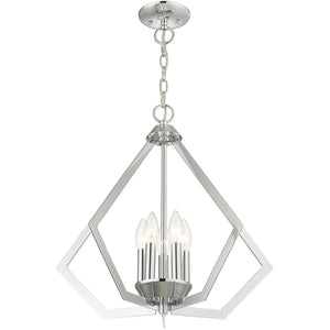 HomeRoots Five Light Dimmable Chandelier with Sleek Cylindrical Shades for Modern Spaces - Adjustable Ambiance 687270