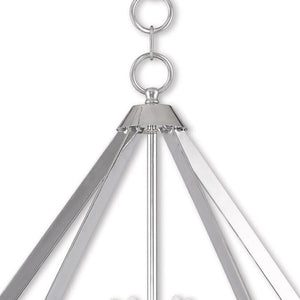 HomeRoots Five Light Dimmable Chandelier with Sleek Cylindrical Shades for Modern Spaces - Adjustable Ambiance 687270