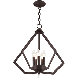HomeRoots Bronze Five-Light Dimmable Chandelier with Elegant Cylinder Shades for Modern & Classic Spaces 687271