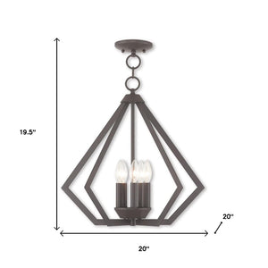 HomeRoots Bronze Five-Light Dimmable Chandelier with Elegant Cylinder Shades for Modern & Classic Spaces 687271