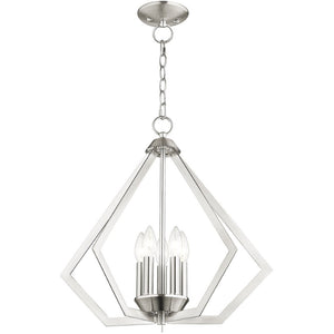 HomeRoots Five Light Dimmable Chandelier – Modern Steel Fixture with Cylindrical Shades for Any Décor Space 687272