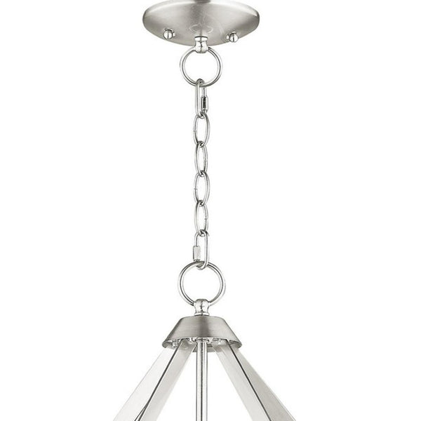 HomeRoots Five Light Dimmable Chandelier – Modern Steel Fixture with Cylindrical Shades for Any Décor Space 687272