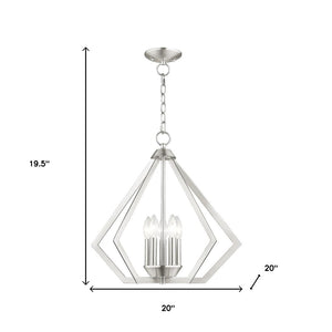 HomeRoots Five Light Dimmable Chandelier – Modern Steel Fixture with Cylindrical Shades for Any Décor Space 687272