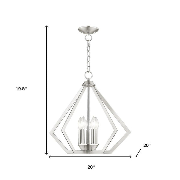 HomeRoots Five Light Dimmable Chandelier – Modern Steel Fixture with Cylindrical Shades for Any Décor Space 687272
