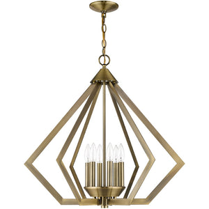 HomeRoots Six Light Dimmable Chandelier with Modern Cylindrical Shades for Stylish Ambiance in Any Room 687273