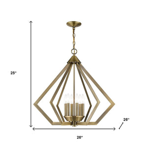 HomeRoots Six Light Dimmable Chandelier with Modern Cylindrical Shades for Stylish Ambiance in Any Room 687273
