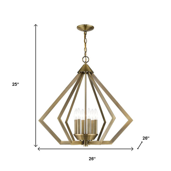 HomeRoots Six Light Dimmable Chandelier with Modern Cylindrical Shades for Stylish Ambiance in Any Room 687273