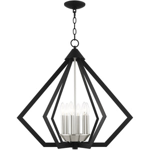 HomeRoots Six Light Dimmable Chandelier - Modern Cylindrical Design for Adjustable Illumination in Any Space 687274
