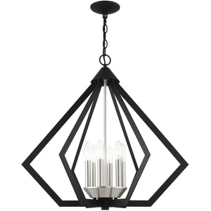 HomeRoots Six Light Dimmable Chandelier - Modern Cylindrical Design for Adjustable Illumination in Any Space 687274