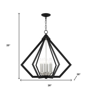 HomeRoots Six Light Dimmable Chandelier - Modern Cylindrical Design for Adjustable Illumination in Any Space 687274