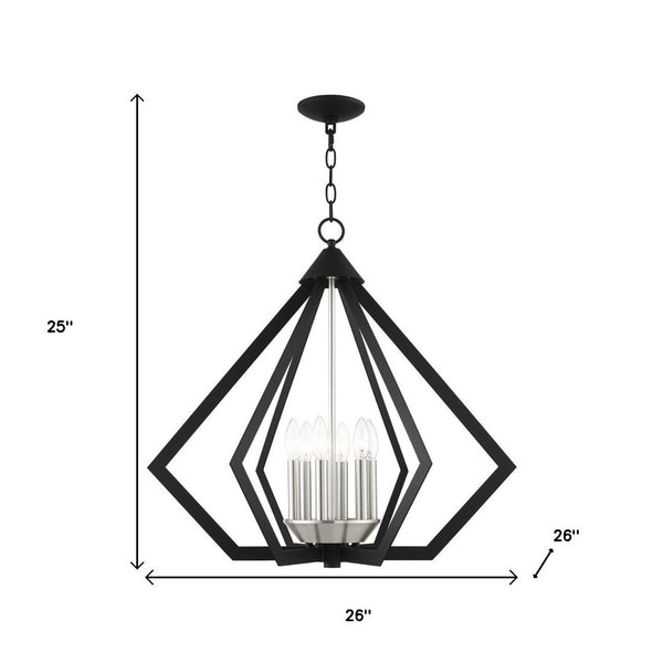 HomeRoots Six Light Dimmable Chandelier - Modern Cylindrical Design for Adjustable Illumination in Any Space 687274