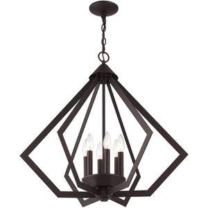HomeRoots Bronze Six-Light Dimmable Chandelier with Elegant Cylinder Shades for a Modern Home Touch 687275