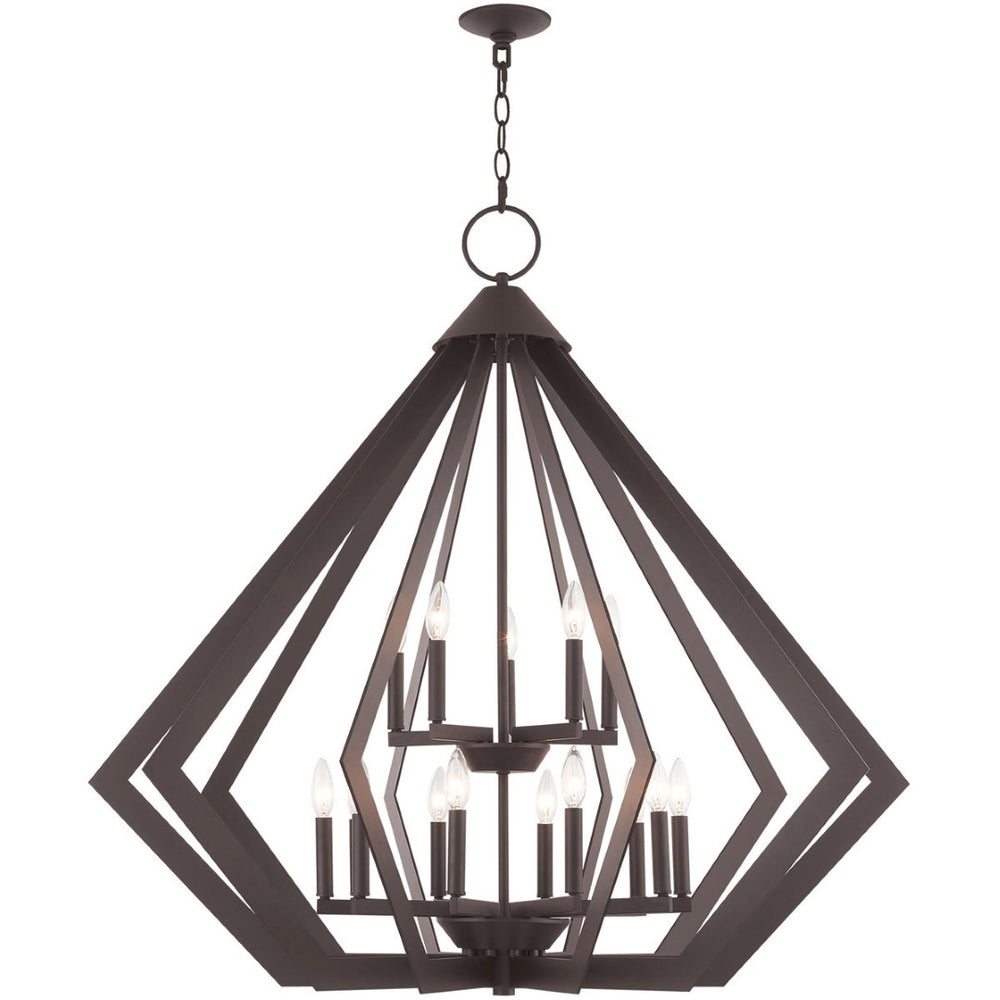 HomeRoots Bronze Multi-Light Dimmable Chandelier - Elegant Cylinder Shades for Stylish Home Ambiance 687277