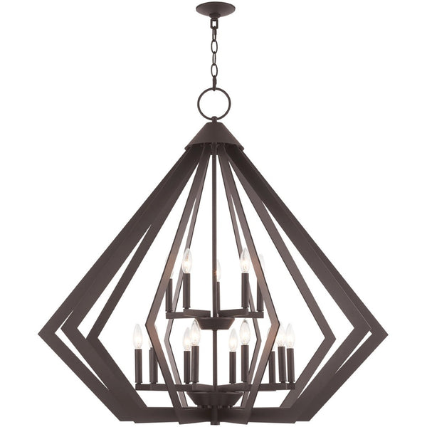 HomeRoots Bronze Multi-Light Dimmable Chandelier - Elegant Cylinder Shades for Stylish Home Ambiance 687277