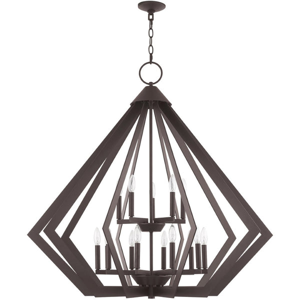 HomeRoots Bronze Multi-Light Dimmable Chandelier - Elegant Cylinder Shades for Stylish Home Ambiance 687277