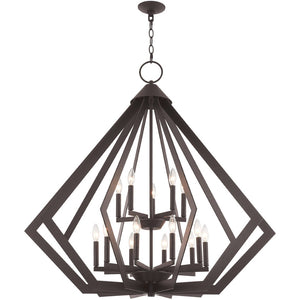 HomeRoots Bronze Multi-Light Dimmable Chandelier - Elegant Cylinder Shades for Stylish Home Ambiance 687277