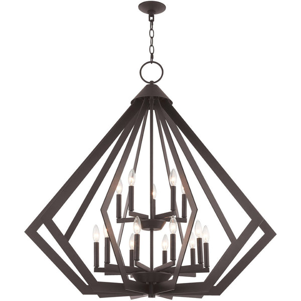 HomeRoots Bronze Multi-Light Dimmable Chandelier - Elegant Cylinder Shades for Stylish Home Ambiance 687277