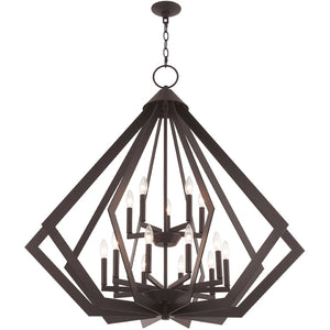 HomeRoots Bronze Multi-Light Dimmable Chandelier - Elegant Cylinder Shades for Stylish Home Ambiance 687277