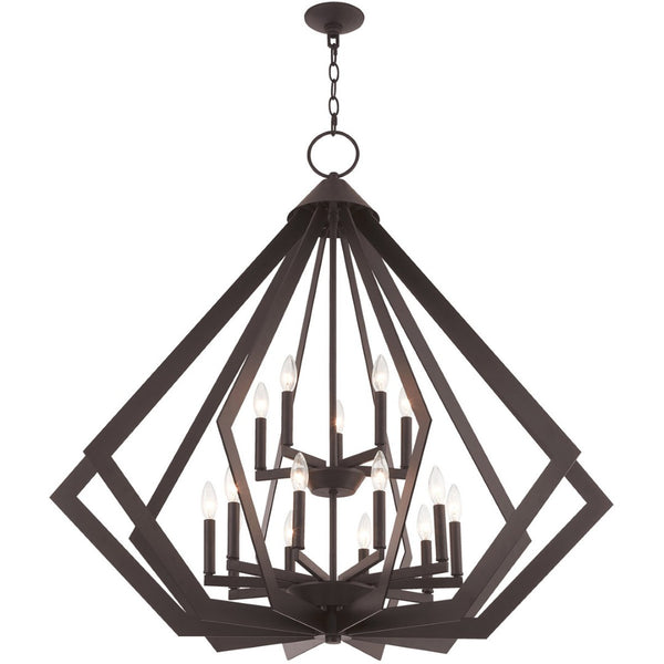 HomeRoots Bronze Multi-Light Dimmable Chandelier - Elegant Cylinder Shades for Stylish Home Ambiance 687277