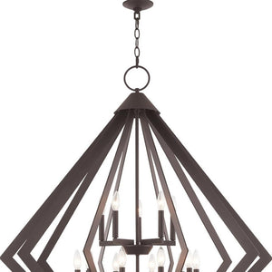 HomeRoots Bronze Multi-Light Dimmable Chandelier - Elegant Cylinder Shades for Stylish Home Ambiance 687277