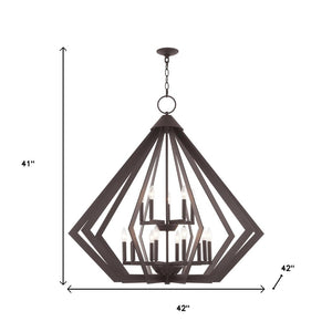 HomeRoots Bronze Multi-Light Dimmable Chandelier - Elegant Cylinder Shades for Stylish Home Ambiance 687277
