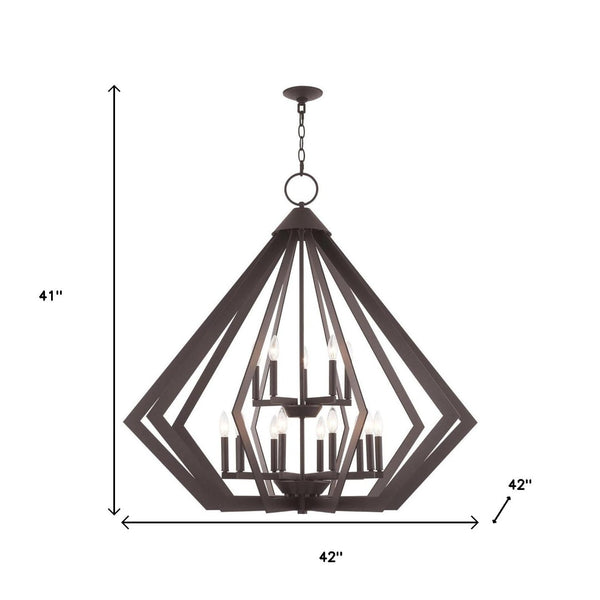 HomeRoots Bronze Multi-Light Dimmable Chandelier - Elegant Cylinder Shades for Stylish Home Ambiance 687277