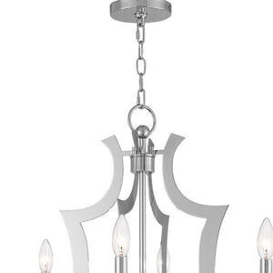 HomeRoots Eight Light Dimmable Chandelier with Elegant Fabric Shades for Modern Living Spaces & Durable Design 687280