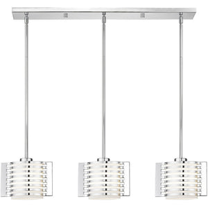 HomeRoots Silver Dimmable Three-Light Chandelier with Opal Cylinder Shades for Elegant Home Ambiance 687281