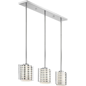 HomeRoots Silver Dimmable Three-Light Chandelier with Opal Cylinder Shades for Elegant Home Ambiance 687281