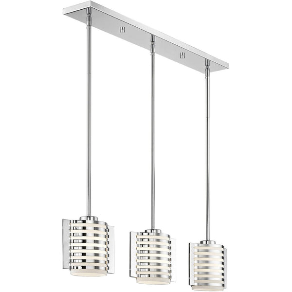 HomeRoots Silver Dimmable Three-Light Chandelier with Opal Cylinder Shades for Elegant Home Ambiance 687281
