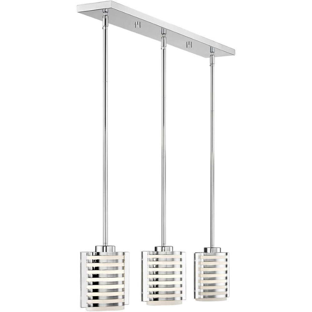 HomeRoots Silver Dimmable Three-Light Chandelier with Opal Cylinder Shades for Elegant Home Ambiance 687281