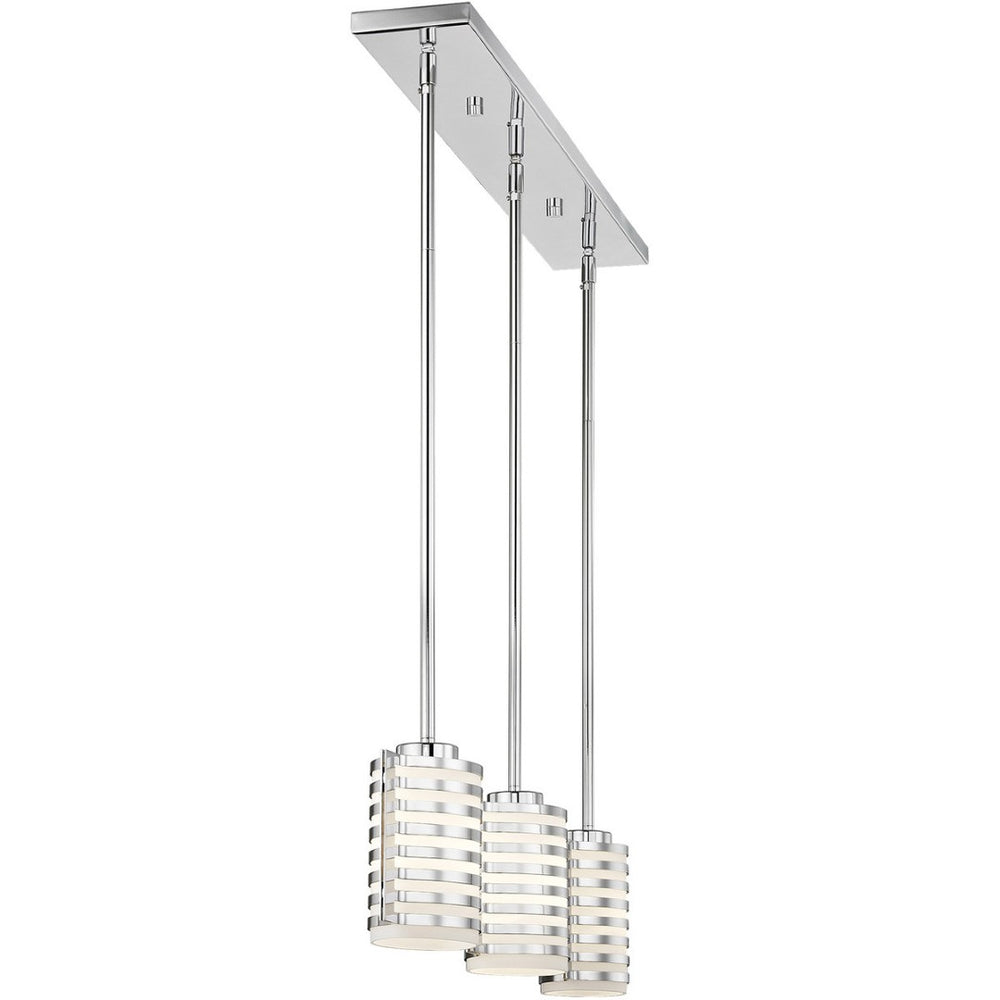 HomeRoots Silver Dimmable Three-Light Chandelier with Opal Cylinder Shades for Elegant Home Ambiance 687281