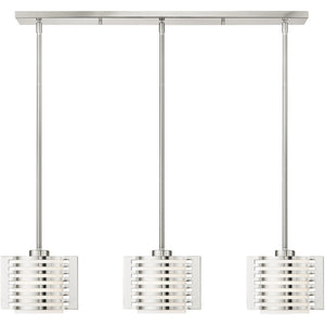 HomeRoots Three Light Dimmable Chandelier with Stylish Cylinder Shades for Modern Home Illumination Upgrade 687282