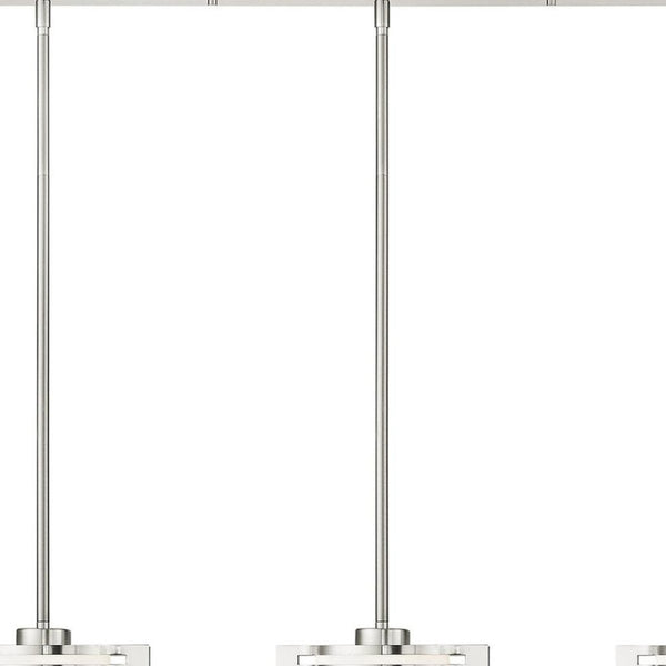 HomeRoots Three Light Dimmable Chandelier with Stylish Cylinder Shades for Modern Home Illumination Upgrade 687282