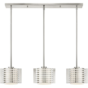 HomeRoots Three Light Dimmable Chandelier with Stylish Cylinder Shades for Modern Home Illumination Upgrade 687282