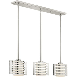 HomeRoots Three Light Dimmable Chandelier with Stylish Cylinder Shades for Modern Home Illumination Upgrade 687282