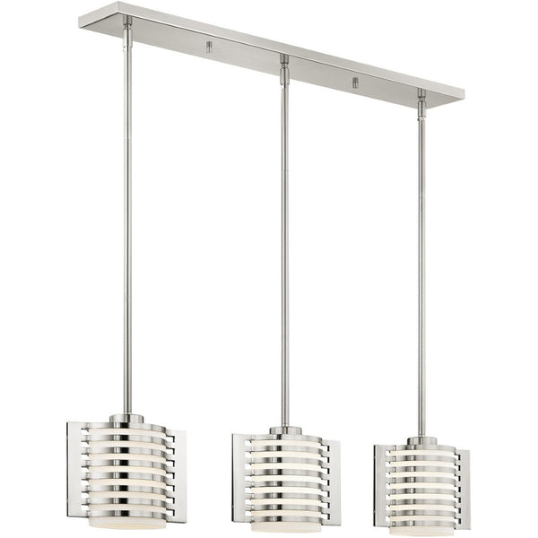 HomeRoots Three Light Dimmable Chandelier with Stylish Cylinder Shades for Modern Home Illumination Upgrade 687282